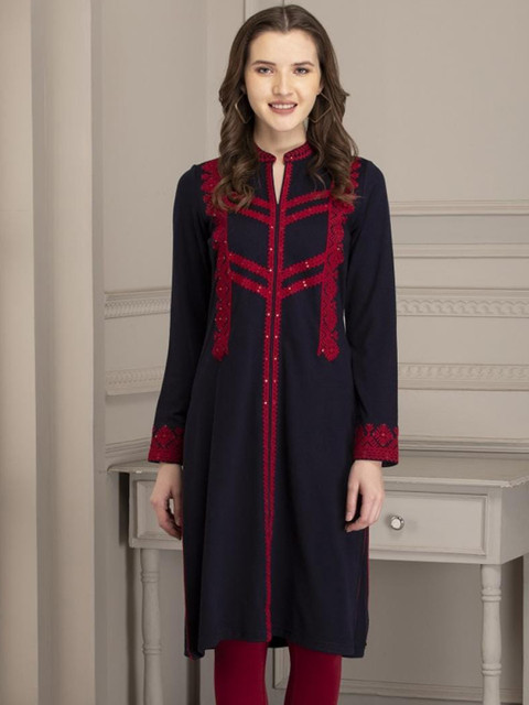 

Lakshita Women Blue Thread Work Kurta