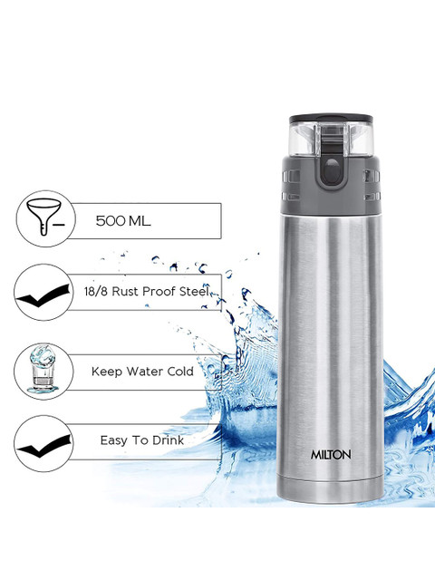

Milton Silver-toned Atlantis-600 Thermosteel Vacuum Insulated Water Bottle 500ml
