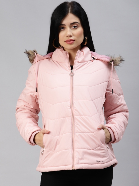 

Foreign Culture By Fort Collins Women Pink Solid Insulator Padded Jacket