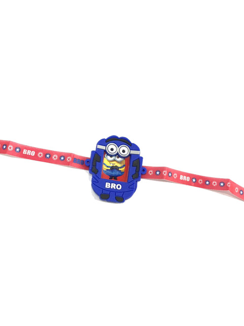 

MORKANTH JEWELLERY Boys Blue & Red Minion Shaped Rakhi