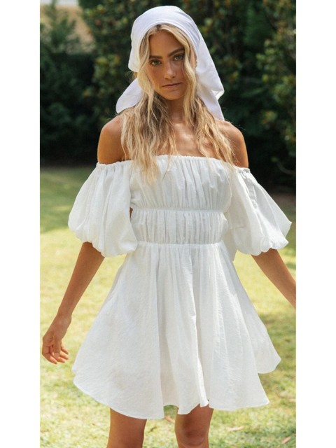 

BoStreet White Peplum Dress