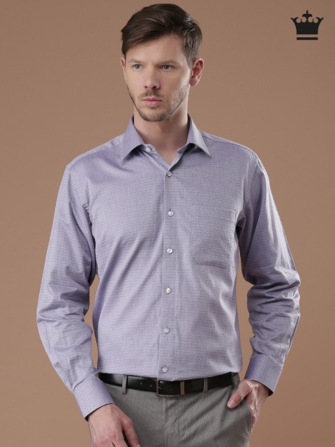 

Louis Philippe Men Lavender Classic Fit Self-Design Formal Shirt