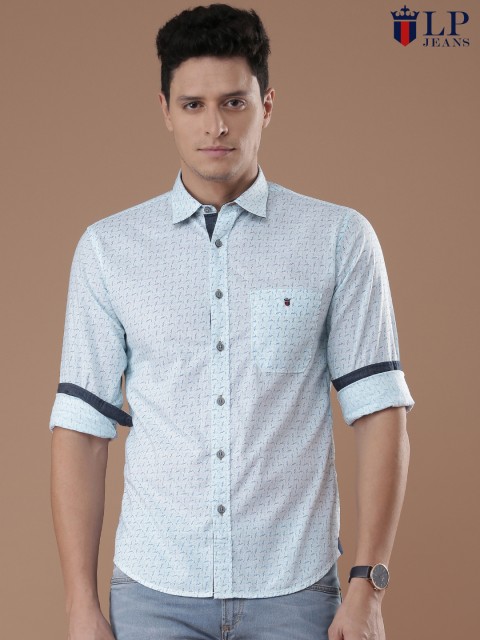 

Louis Philippe Jeans Men Blue Slim Fit Printed Casual Shirt
