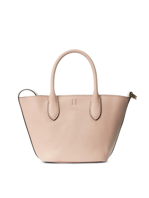 

Polo Ralph Lauren Women Pink Solid Suede Leather Tote Handbags