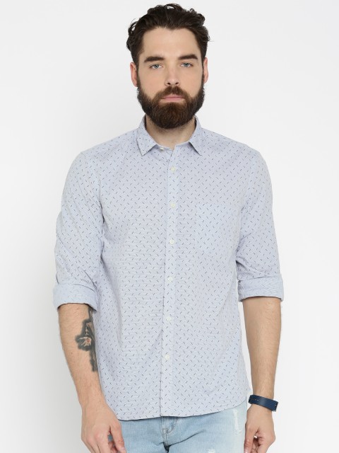 

Pepe Jeans Men Blue Printed Casual Shirt