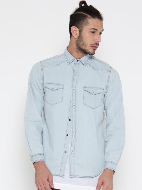 

Pepe Jeans Men Blue Denim Casual Shirt