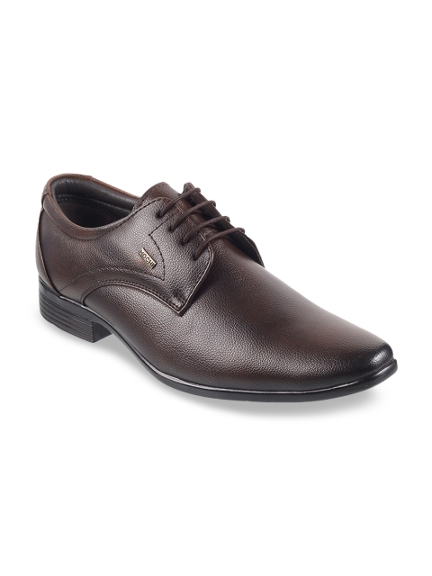 

Mochi Men Brown Solid Leather Formal Derbys