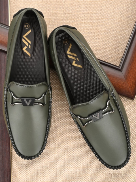 

VIV Men Olive Green Slip-On Sneakers