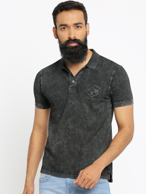 

Pepe Jeans Men Black Faded Polo T-Shirt