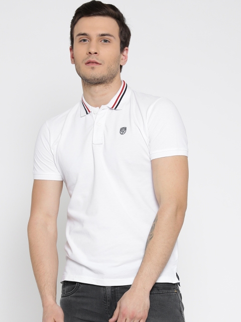 

Pepe Jeans Men White Solid Polo Collar T-shirt