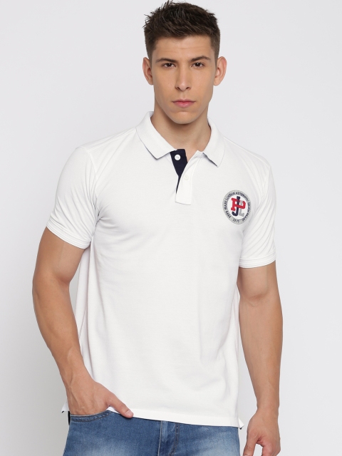 

Pepe Jeans Men White Solid Polo Collar T-shirt