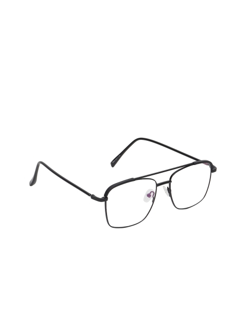 

ALIGATORR Unisex Clear Lens & Black Aviator Sunglasses with UV Protected Lens