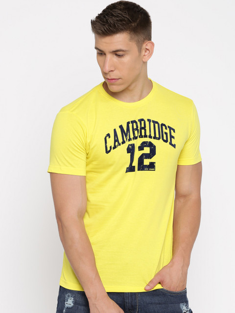 

Pepe Jeans Men Yellow Printed Round Neck T-shirt