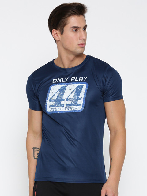 

Pepe Jeans Men Navy Printed Round Neck T-shirt, Navy blue