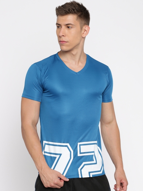 

Pepe Jeans Men Blue Printed V-Neck T-Shirt