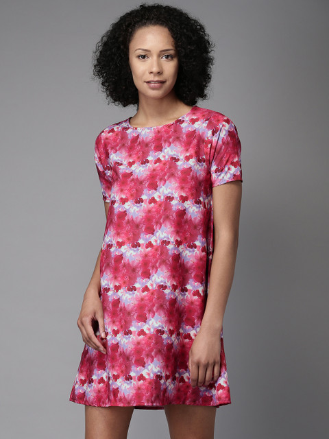 

Moda Rapido Women Pink Floral Print A-Line Dress