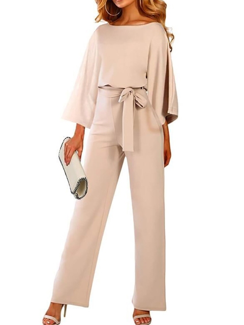 

URBANIC Peach-Coloured Basic Jumpsuit