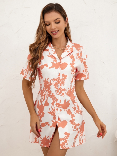 

URBANIC Orange Printed Nightdress