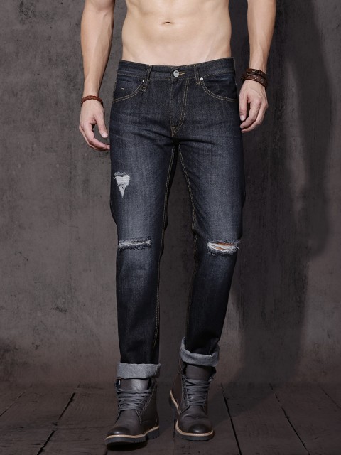 

Roadster Men Navy Blue Slim Fit Mid-Rise Mildly Distressed Jeans