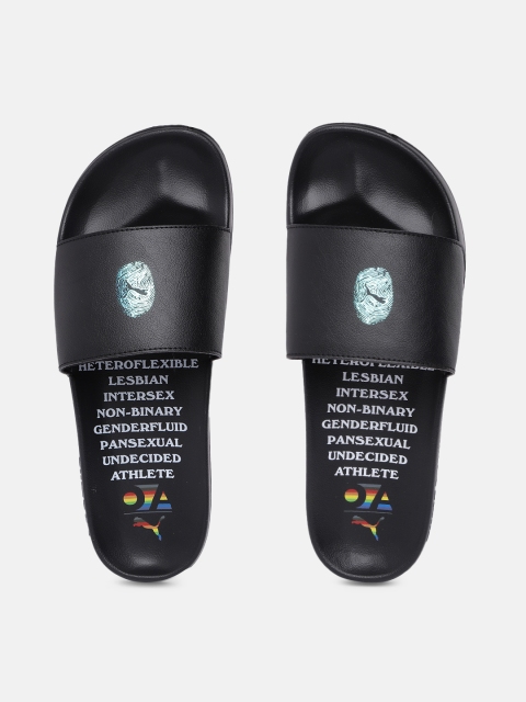 

Puma Unisex Black Printed Leadcat 2.0 OUT Sliders