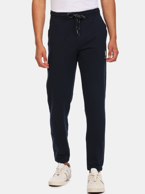 

U.S. Polo Assn. Men Blue Solid Straight Fit Joggers