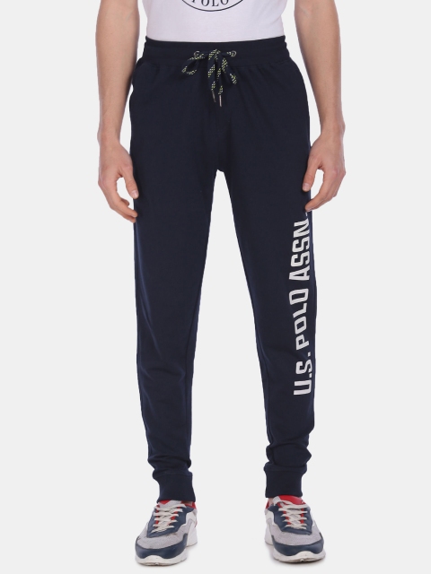

U.S. Polo Assn. Men Blue Solid Straight-Fit Track Pants