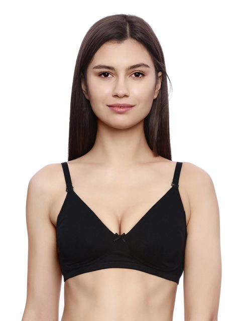 

Rosaline by Zivame Black Solid Non-Wired Non Padded Everyday Bra RO0Z133011RBLAK