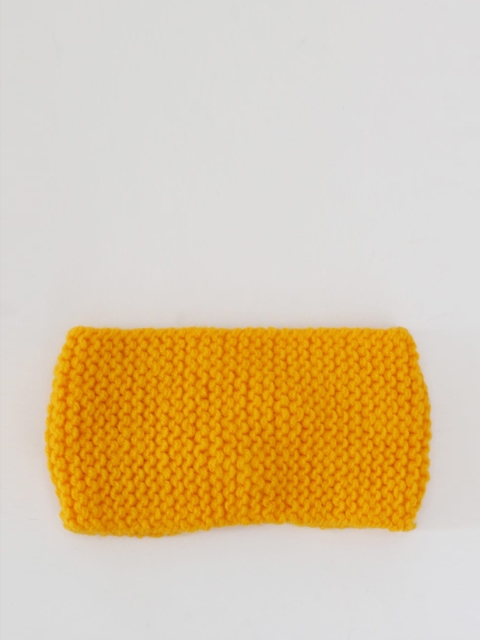 

Woonie Girls Yellow Solid Knitted Twisted Ear Warmer