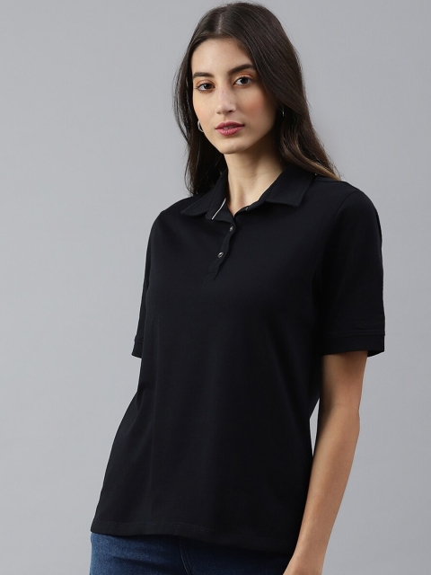 

Xpose Women Navy Blue & dark sapphire Polo Collar T-shirt
