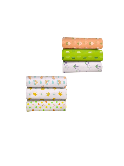 

SuperBottoms Pack of 6 Multicoloured Printed Cotton Swaddle, Multi