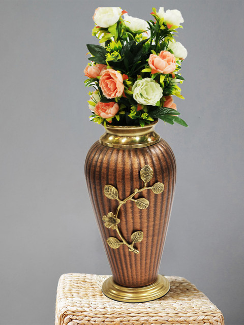 

WENS Copper-Toned Textured Metal Flower Vase