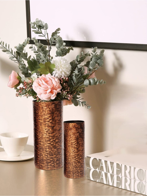 

WENS Set Of 2 Copper-Toned Metal Vases