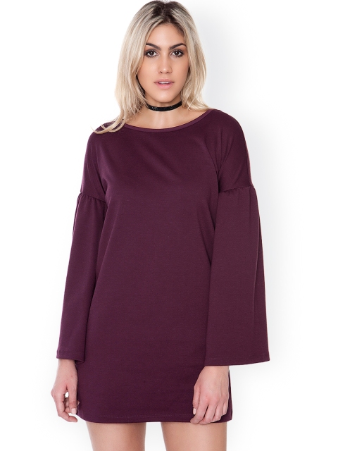 

pink woman Women Burgundy Solid Bodycon Dress