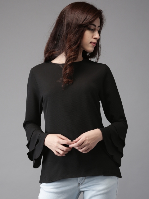 

Moda Rapido Women Black Solid Top