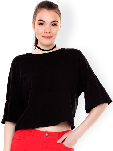 

pink woman Black Top