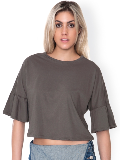 

pink woman Grey Top