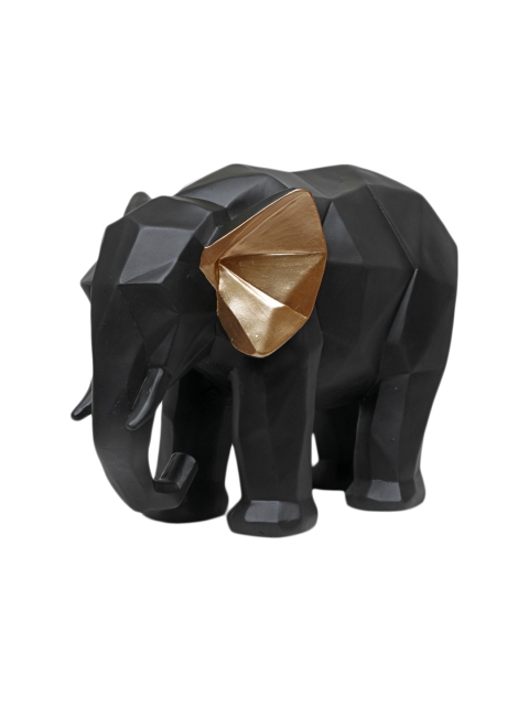 

TANSHA QUO Black & Gold-Toned Decorative Elephant Showpieces