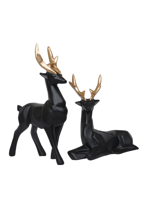 

TANSHA QUO Black & Gold-Toned Decorative Deer Showpiece