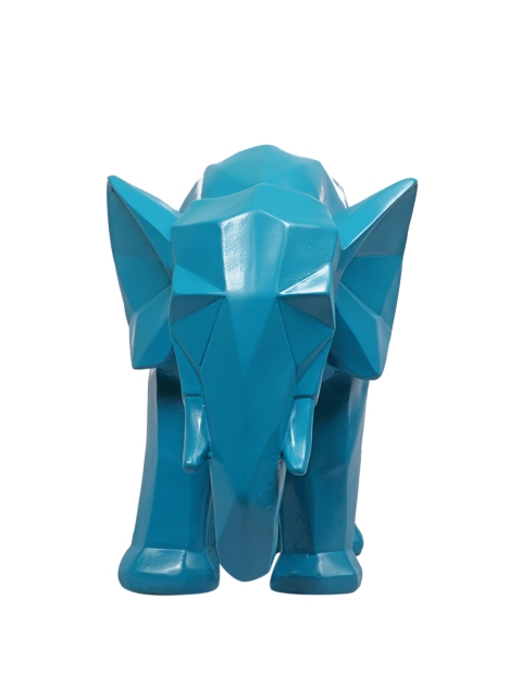 

TANSHA QUO Blue Geometrical Animal Modern Decorative Elephant Showpiece