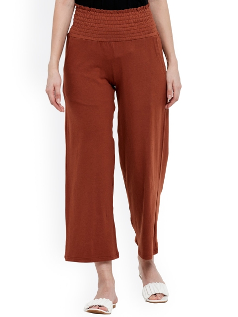 

UNMADE Women Brown High-Rise Easy Wash Culottes Trousers