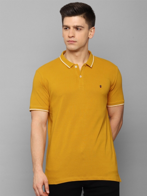 

Louis Philippe Jeans Men Yellow Polo Collar Slim Fit T-shirt