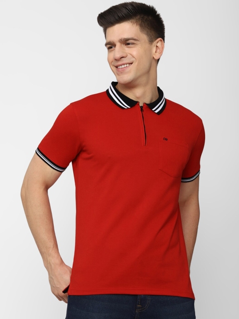 

Peter England Casuals Men Red Polo Collar T-shirt