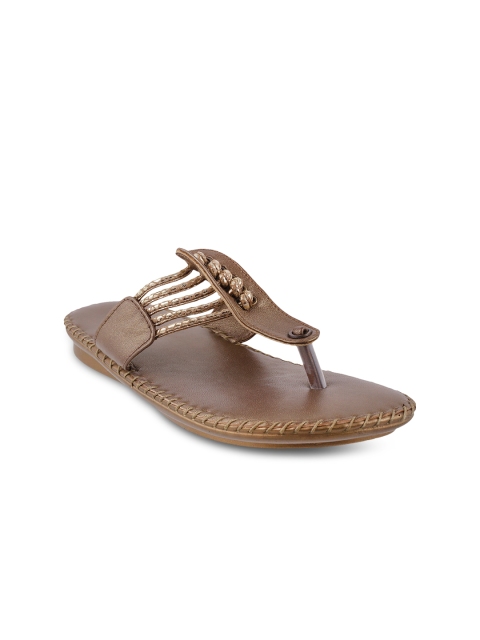

Metro Women Brown Solid Leather Flats
