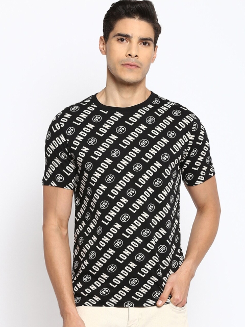 

R&B Men Black Printed T-shirt