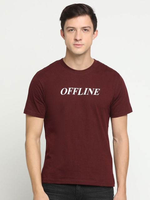 

R&B Men Purple Typography Applique Slim Fit T-shirt