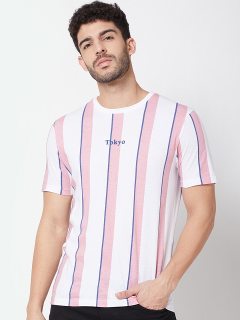 

R&B Men White Colourblocked Applique T-shirt