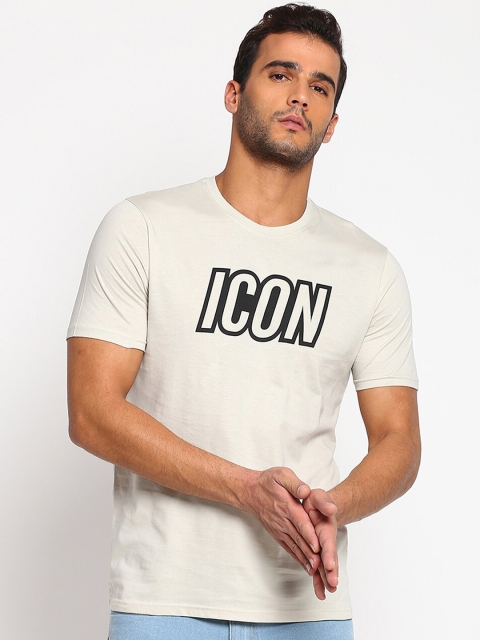 

R&B Men Beige Raw Edge T-shirt