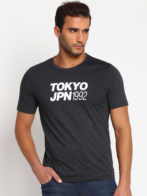 

R&B Men Grey Typography Printed Applique T-shirt