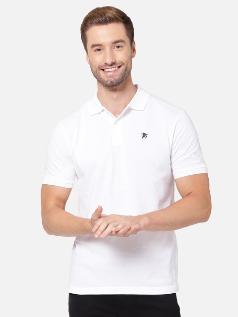 

R&B Men White Polo Collar T-shirt
