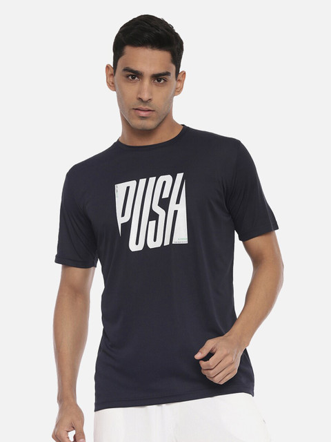 

R&B Men Navy Blue Printed Applique T-shirt